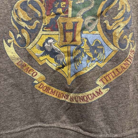 Harry Potter Crop Top Size Small Dark Gray Long Sleeve Tee Academia Grunge - Picture 6 of 11